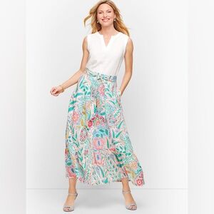 Talbots Cotton Maxi Skirt Womens Size 4 Pink Paisley Ratti Coronado Lined